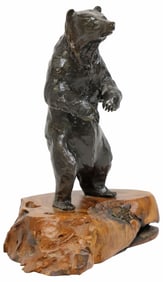 GARY N. HERBERT (1934-2006) SMALL PATINATED BRONZE BEAR SCULPTURE
