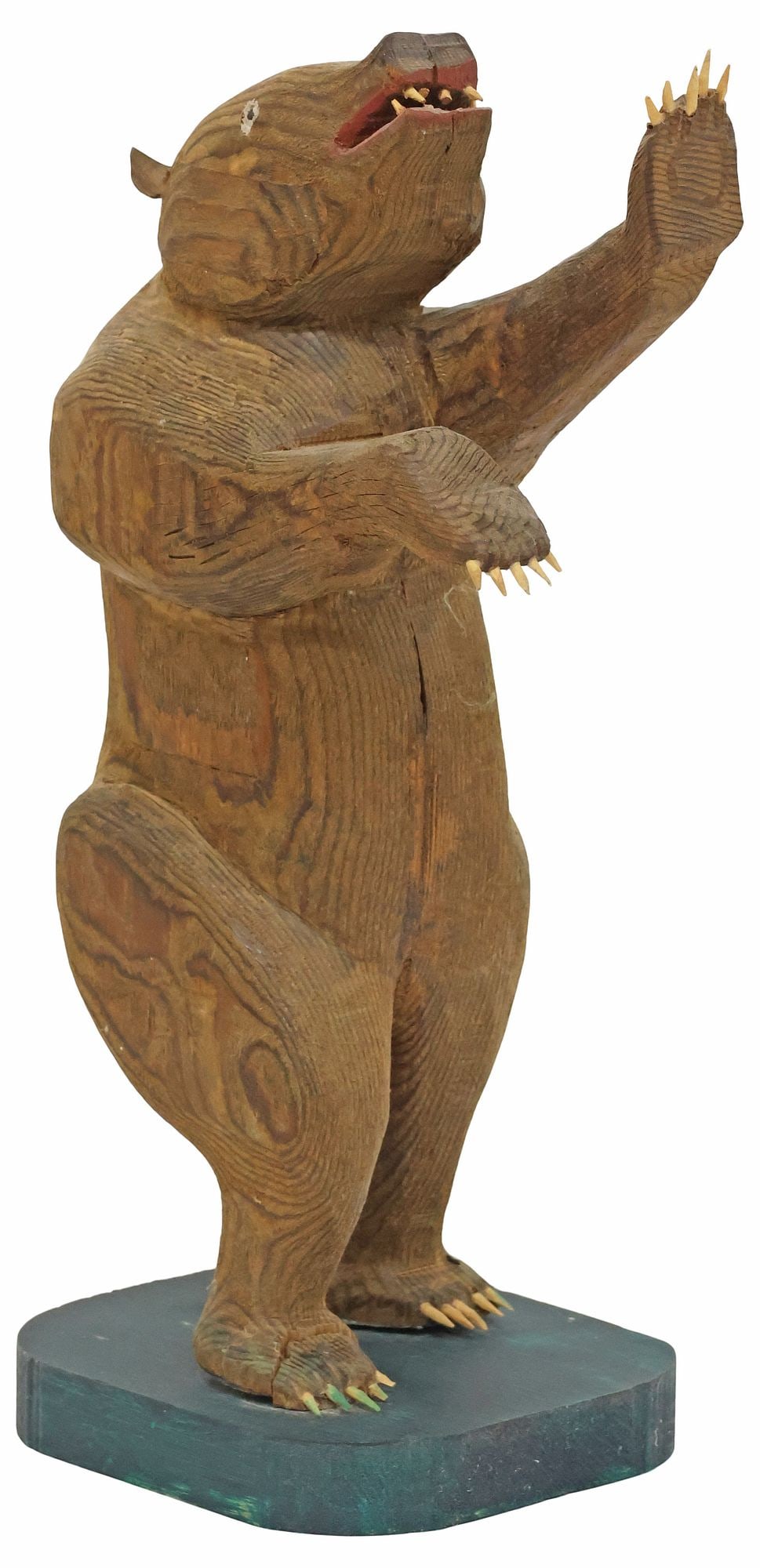 AMERICAN FOLK ART CARVED & PAINTED WOOD DANCING BEAR (1 of 6)