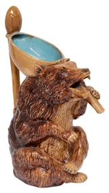 JOSEPH HOLDCROFT (ATTRIB) VICTORIAN MAJOLICA HONEY BEAR PITCHER