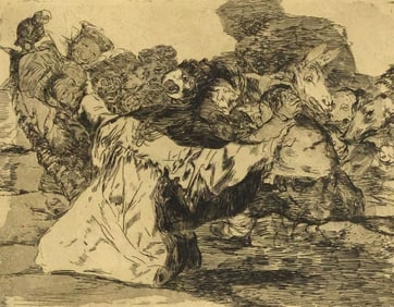 AFTER FRANCISCO GOYA (1746-1828) ETCHING, 'CHARLATAN'S SHOW'