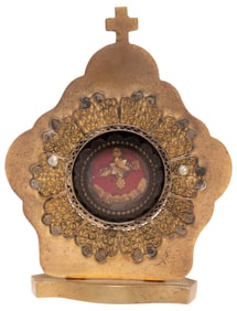 1ST-CLASS RELIC OF ST. THERESE OF LISIEUX IN THECA & PAX RELIQUARY