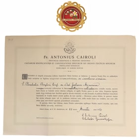 1ST-CLASS RELIC OF ST. PASCHAL BAYLON IN THECA RELIQUARY WITH COA