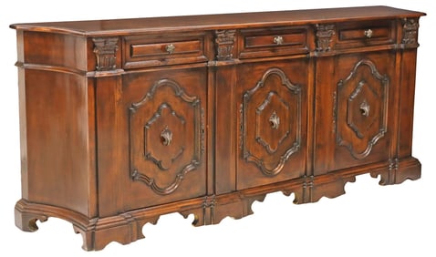 ITALIAN BAROQUE STYLE WALNUT CREDENZA
