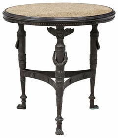 EMPIRE STYLE PATINATED BRONZE & GRANITE GUERIDON