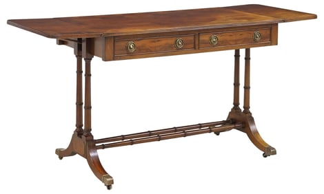 ENGLISH REGENCY STYLE WALNUT DROP-LEAF SOFA TABLE