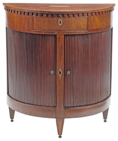 DUTCH INLAID MAHOGANY TAMBOUR-DOOR CABINET