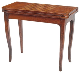 FRENCH WALNUT & PARQUETRY HINGED-TOP GAMES TABLE