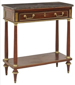 FRENCH LOUIS XVI STYLE MARBLE-TOP CONSOLE TABLE