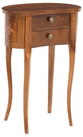 LOUIS XV STYLE MAHOGANY & MARQUETRY NIGHTSTAND