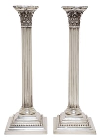 (2) GORHAM WEIGHTED STERLING SILVER COLUMNAR CANDLESTICKS