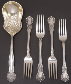 (5) AMERICAN STERLING SILVER FLATWARE, 9.35 OZT