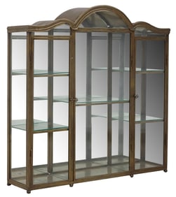 BRASS TABLETOP OR WALL-MOUNTED VITRINE