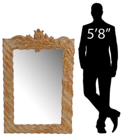 LARGE REGENCE STYLE GILTWOOD MIRROR, 51" X 34"