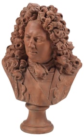 CAST BUST OF SEBASTIEN LE PRESTRE, MARQUIS OF VAUBAN AFTER COYSEVOX