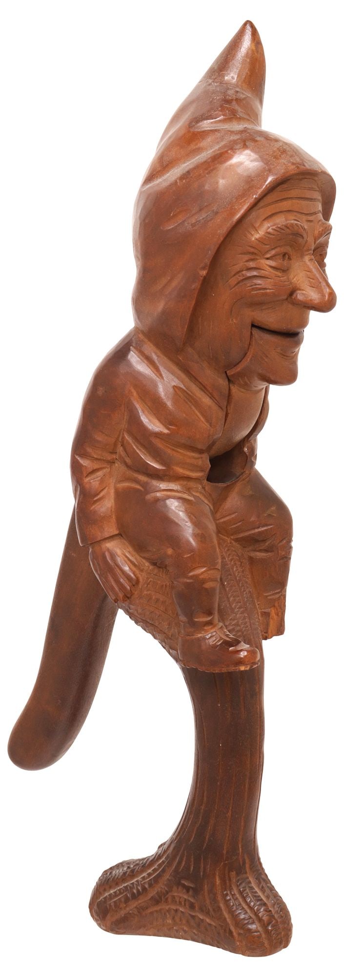 BLACK FOREST STYLE CARVED WOOD FIGURAL ELF NUTCRACKER (1 of 4)