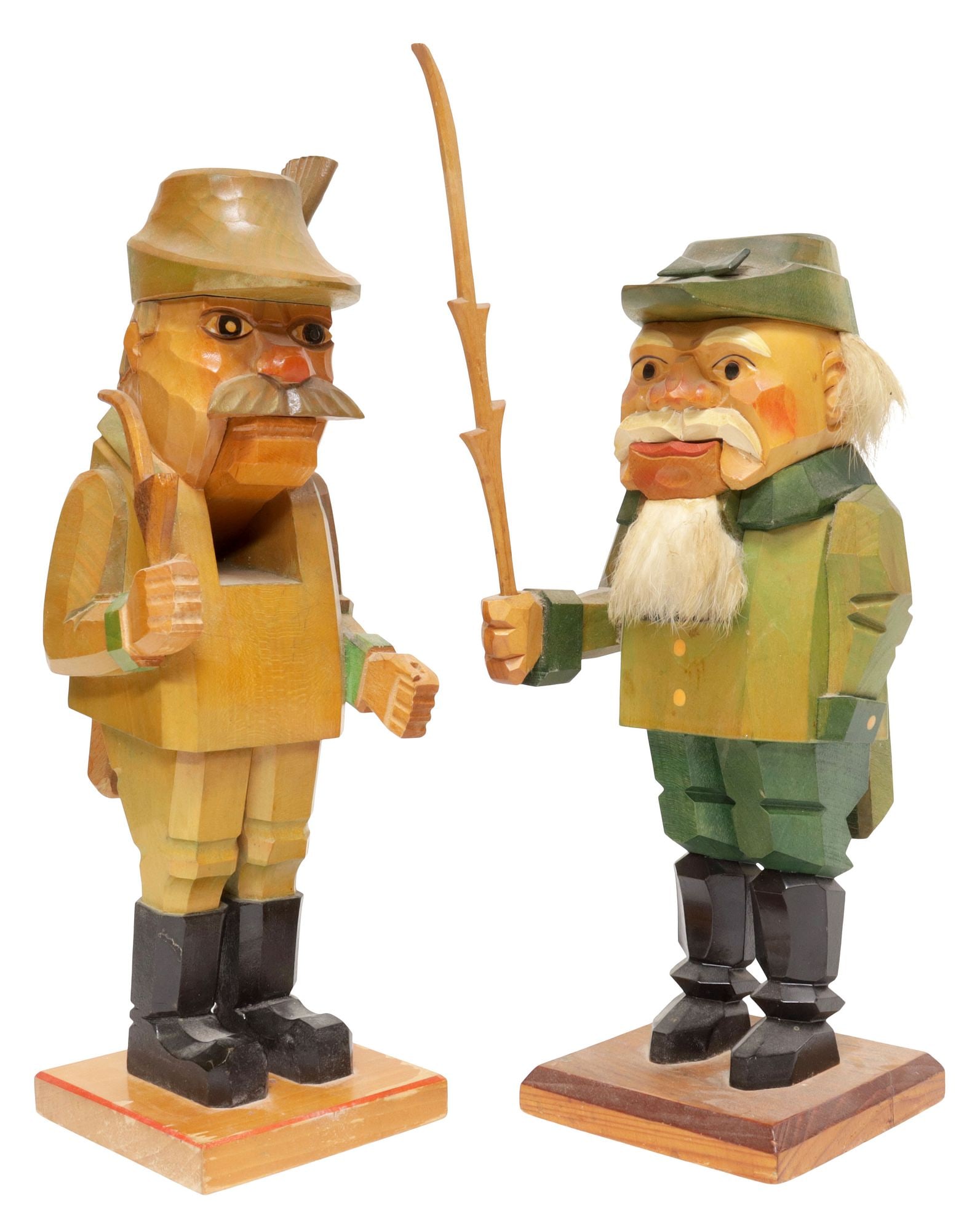 (2) GERMAN BLACK FOREST HAND-CARVED WOOD FIGURAL NUTCRACKERS (1 of 6)