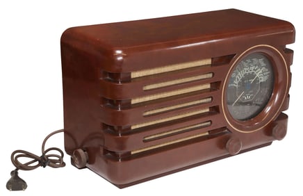 MID-CENTURY MODERN PHILIPS B1480A BAKELITE TUBE RADIO