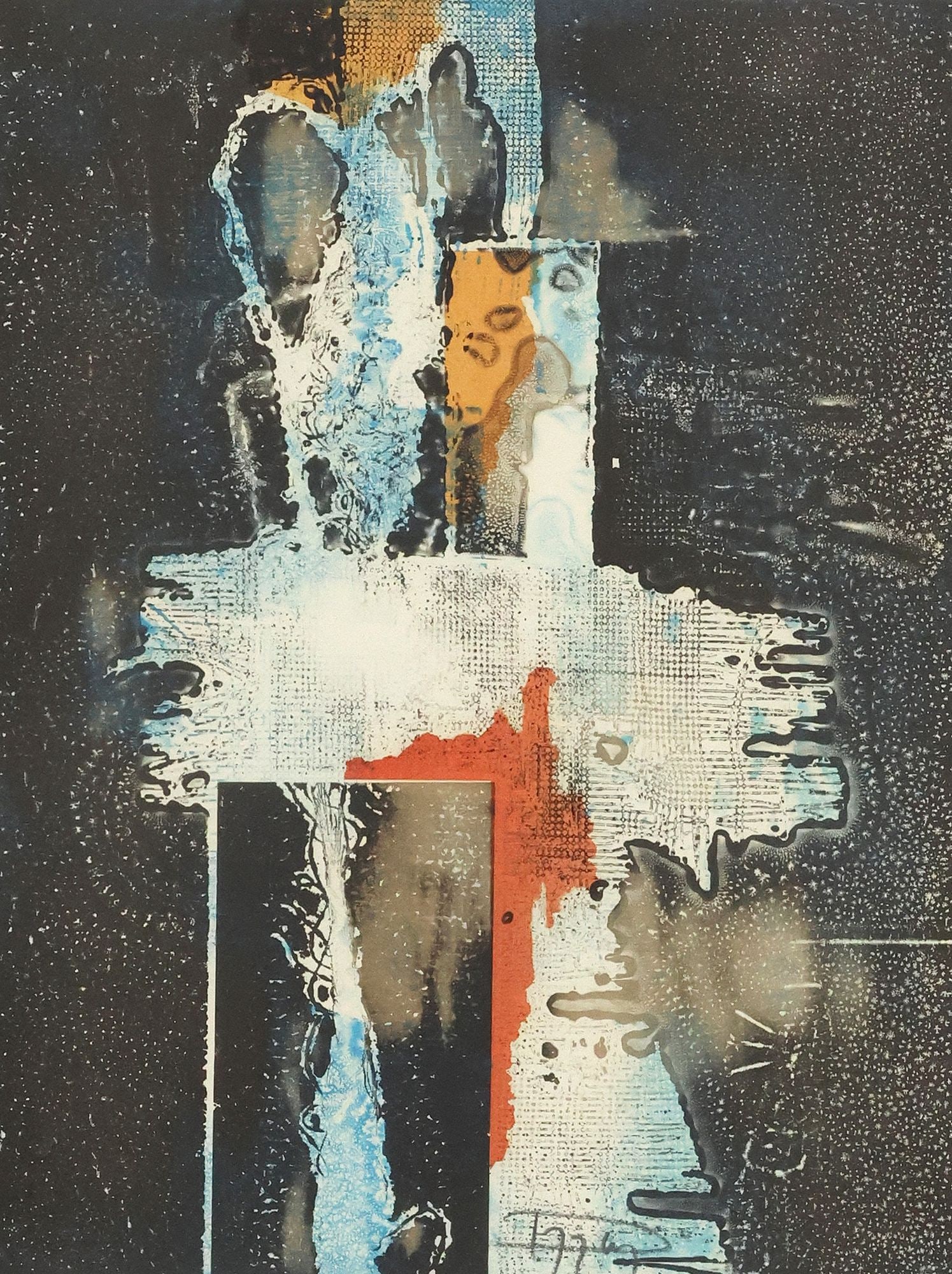 LASZLO DUS (B.1941) ABSTRACT COLOR PRINT, 'LITHO IV' (1 of 4)