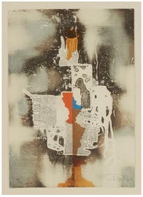 LASZLO DUS (B.1941) ABSTRACT COLOR PRINT, 'LITHO III'
