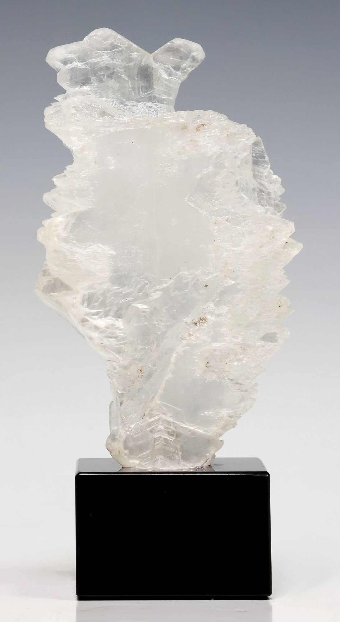 GEOLOGICAL FISHTAIL SELENITE SPECIMEN ON MARBLE BASE (1 of 3)