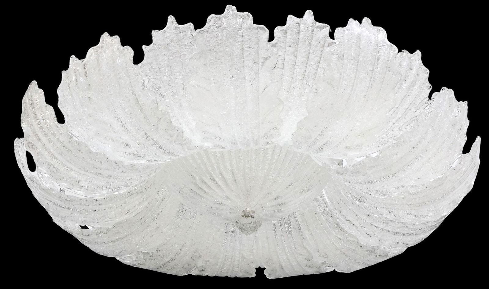 LARGE ITALIAN MURANO ART GLASS 13-LIGHT FOLIATE CEILING LIGHT, 35"DIAM (1 of 5)