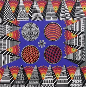 PEDRO FRIEDEBERG (B.1936) SERIGRAPH PRINT, 'TEOTIHUACANIZACION DE MESOPOTAMIA'