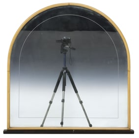 ITALIAN ART DECO PERIOD ARCHED DEMILUNE WALL MIRROR