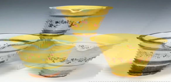 (3) LARGE FRENCH TERRE PROVENCE FAIENCE MIXING BOWLS