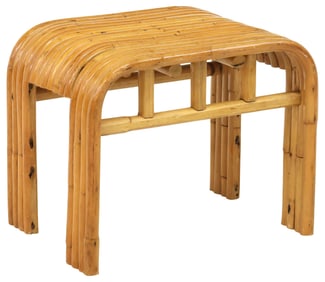 ITALIAN KANE KRAFT BENTWOOD BAMBOO STOOL / OTTOMAN