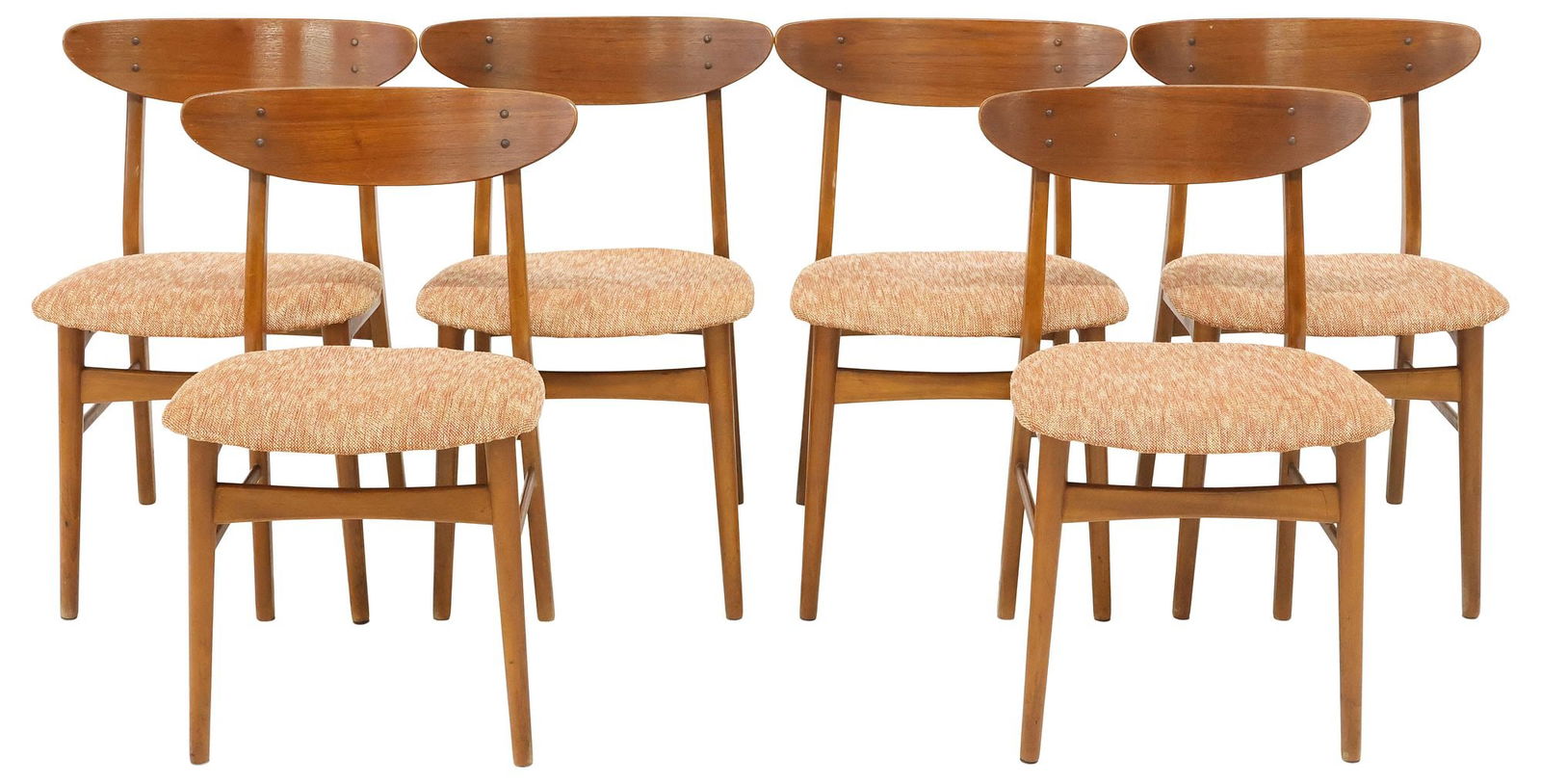(6) DANISH MID-CENTURY MODERN UPHOLSTERED TEAK DINING CHAIRS (1 of 3)