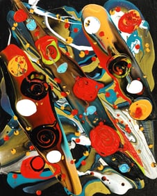 PETRONELLA GREER (B.1945) PAINTING, 'SOUL FLIGHT'