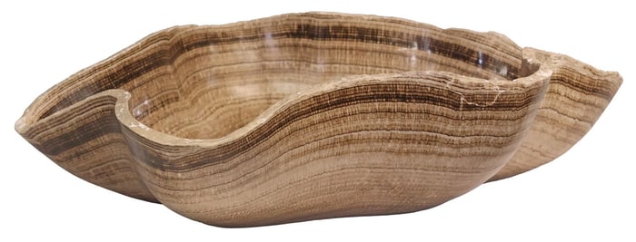 LARGE GEOLOGICAL NATURAL-EDGE ONYX BOWL,