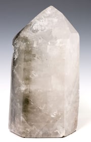 HEAVY POLISHED GEOLOGICAL QUARTZ POINT SPECIMEN, 16"H
