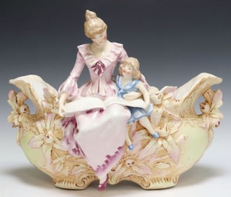 AUSTRIAN ART NOUVEAU GLAZED-EARTHENWARE JARDINIERE