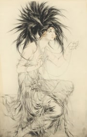 ETIENNE DRIAN (1885-1961) DRYPOINT ETCHING, PORTRAIT OF GABY DESLYS