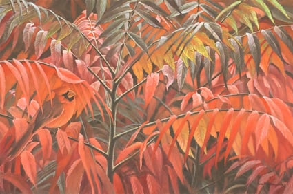 ROBERT BATEMAN (B.1930) 'CARDINAL AND SUMAC' ARTIST'S PROOF LITHOGRAPH