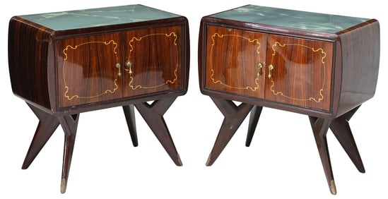 (2) MANNER OF PAOLO BUFFA ITALIAN MID-CENTURY MODERN NIGHTSTANDS