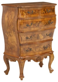 VENETIAN INLAID PATCHWORK PETITE BOMBE COMMODE
