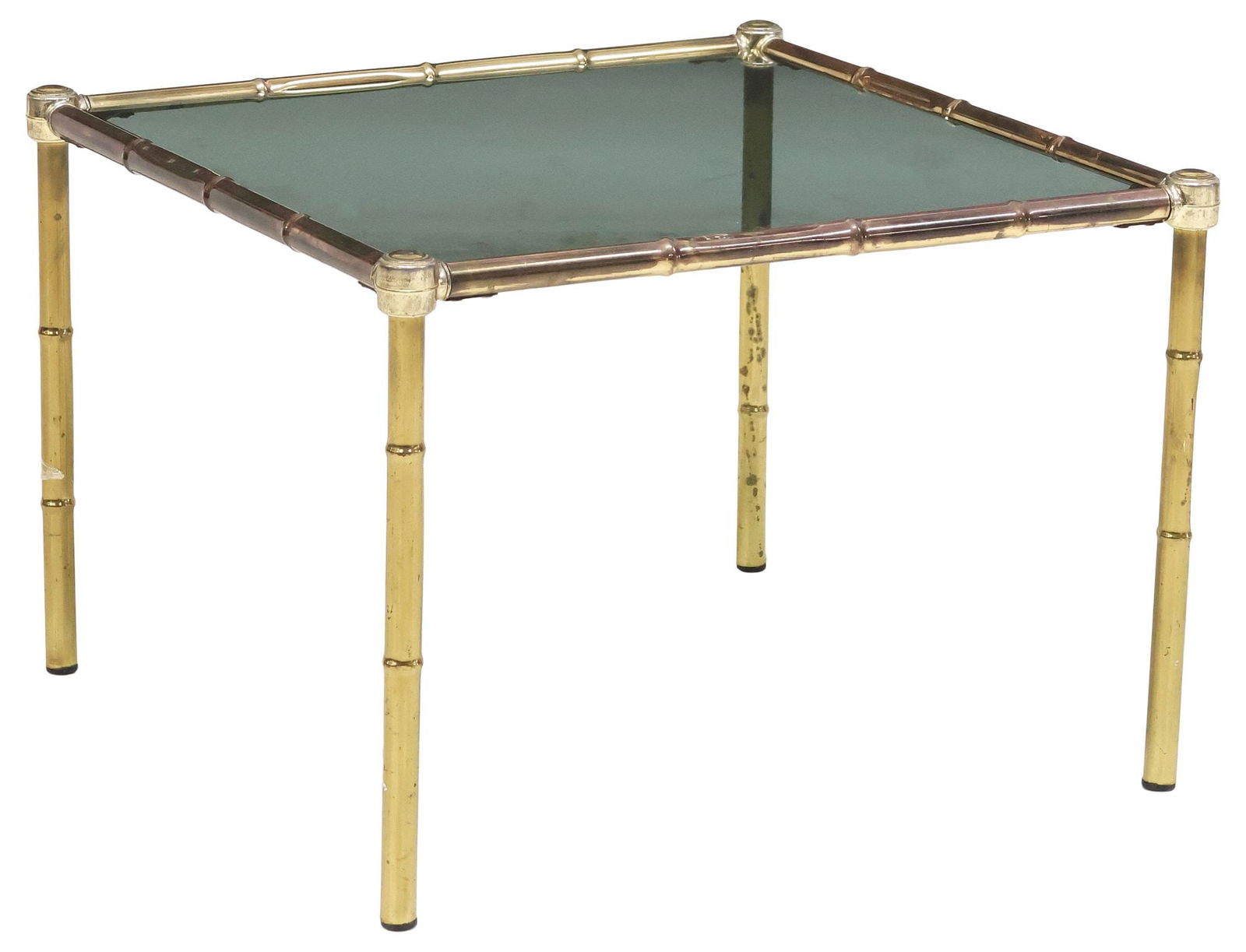MAISON BAGUES STYLE GILT-METAL FAUX BAMBOO COFFEE TABLE (1 of 4)