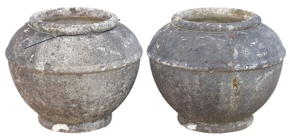 (2) MANNER OF WILLY GUHL MODERNIST GARDEN PLANTERS