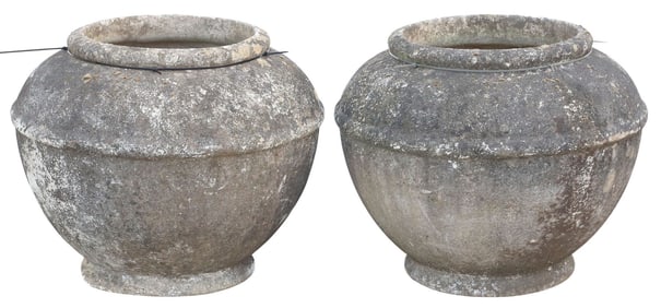 (2) MANNER OF WILLY GUHL MODERNIST GARDEN PLANTERS