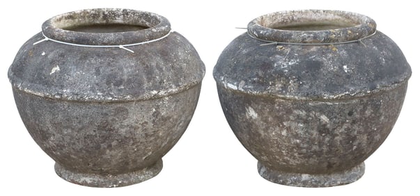 (2) MANNER OF WILLY GUHL MODERNIST GARDEN PLANTERS