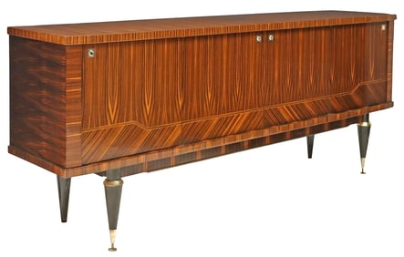 FRENCH LOUIS XVI STYLE LACQUERED EXOTIC VENEER SIDEBOARD