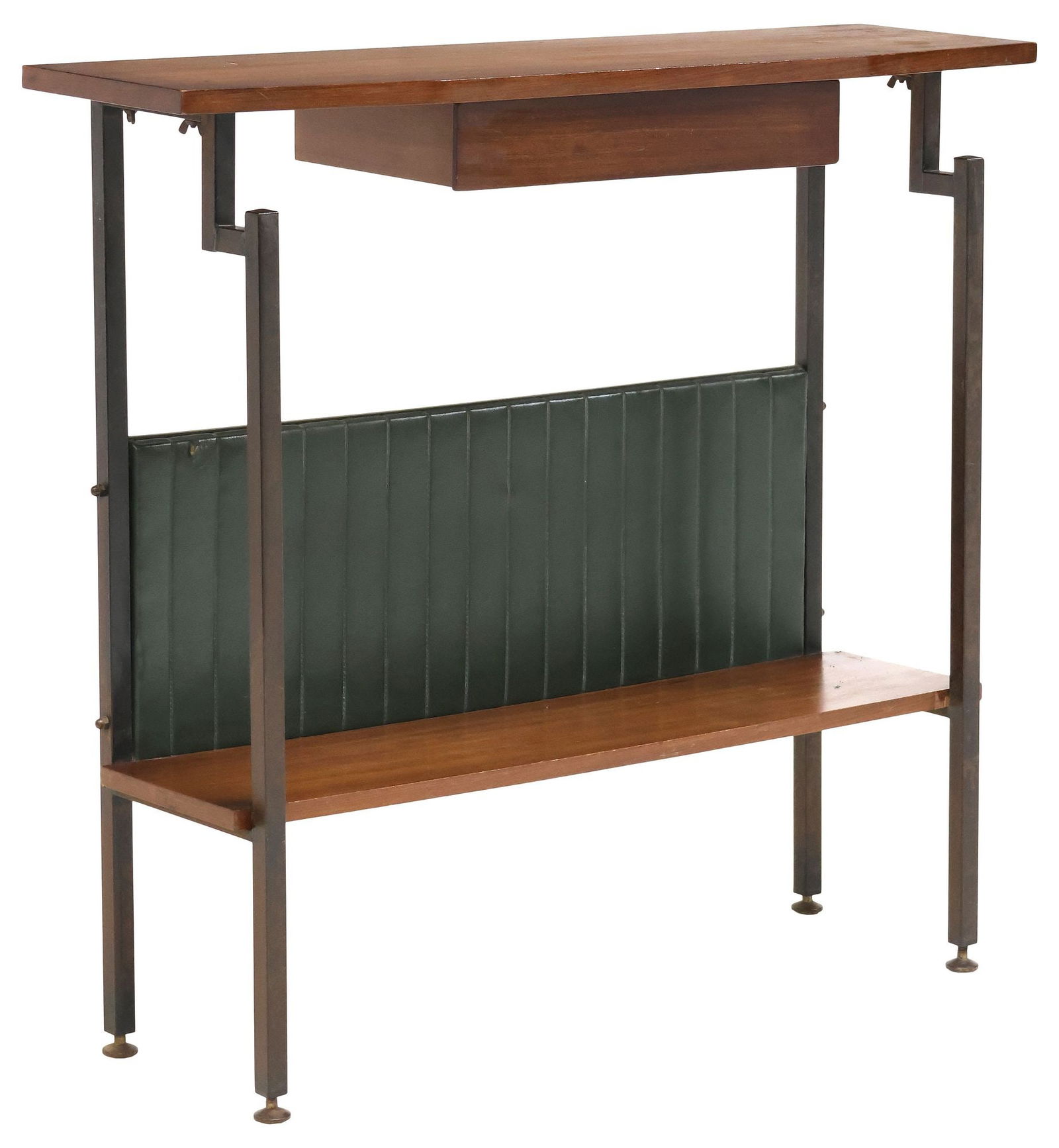ITALIAN MID-CENTURY MODERN TEAK & IRON CONSOLE TABLE (1 of 5)