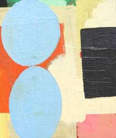 DAVID ALYSWORTH (TX, B.1966) GEOMETRIC ABSTRACT OIL PAINTING