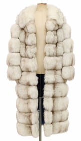 ESTATE CHANNELED FOX FUR STROLLER-LENGTH COAT