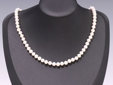 ESTATE MIKOMOTO BLUE LAGOON 14KT GOLD & FRESHWATER CULTURED PEARL NECKLACE