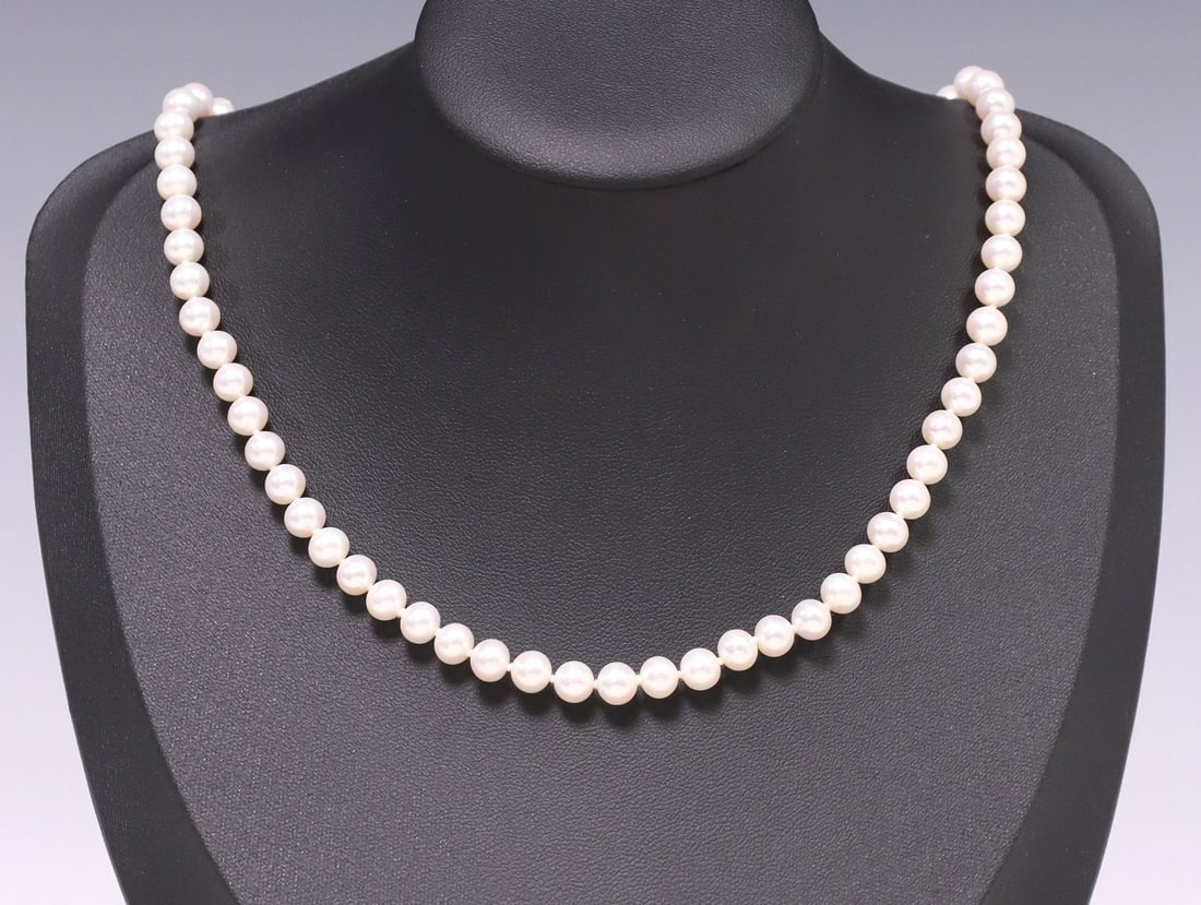 ESTATE MIKOMOTO BLUE LAGOON 14KT GOLD & FRESHWATER CULTURED PEARL NECKLACE (1 of 6)