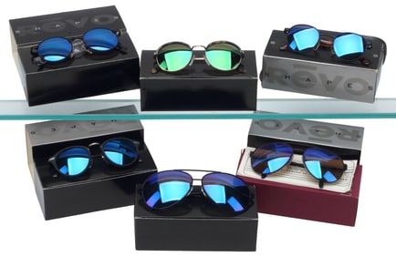 (6) DESIGNER REVO SUNGLASSES, VARIOUS MODELS IN BOXES