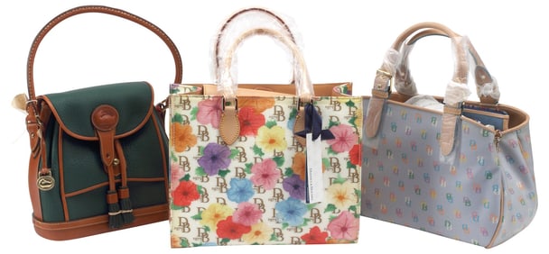 (3) ESTATE DESIGNER DOONEY & BOURKE TOTE & HANDBAGS